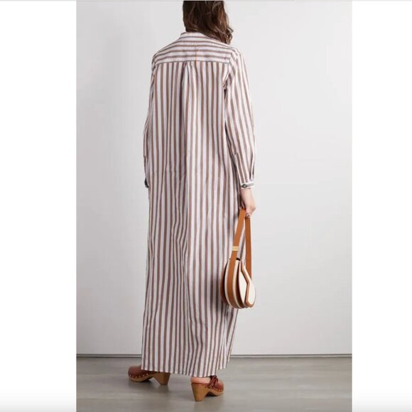 NWT! FORTELA Valery Striped Embellished Cotton-Voile Maxi Dress Size Small - Picture 2 of 10